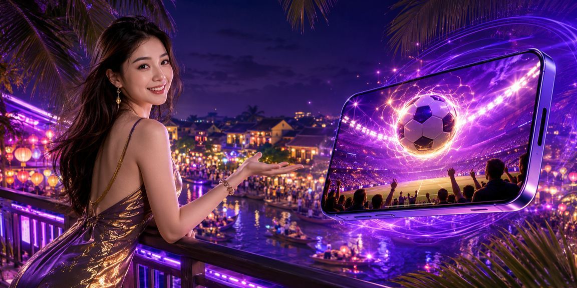 Người dùng trải nghiệm casino di động tại phố đèn lồng Hội An